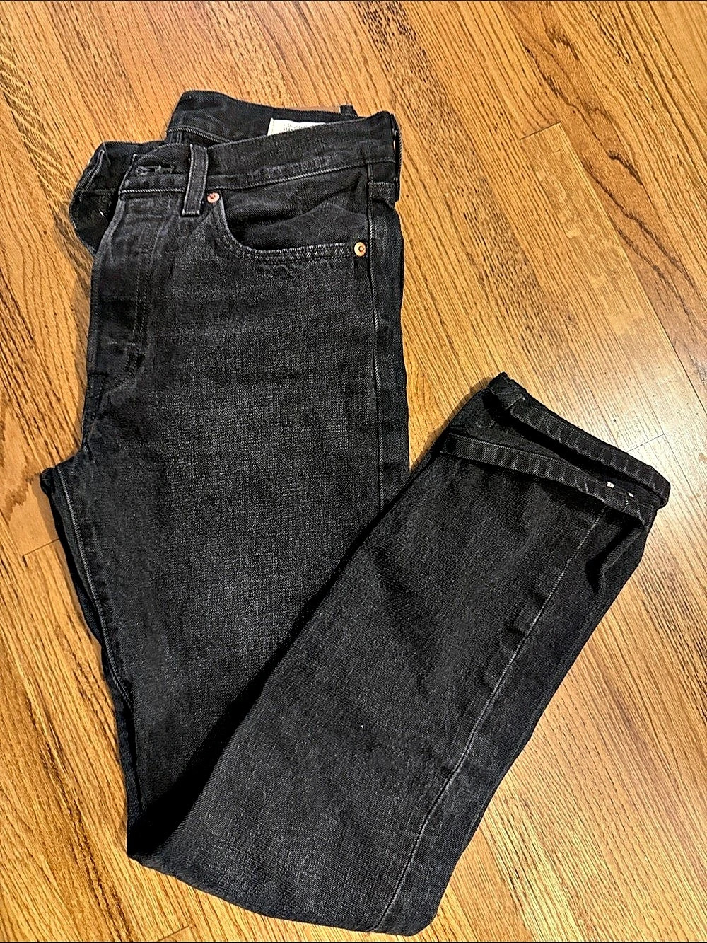 Levi 501 Selvedge Denim Black Denim Jeans